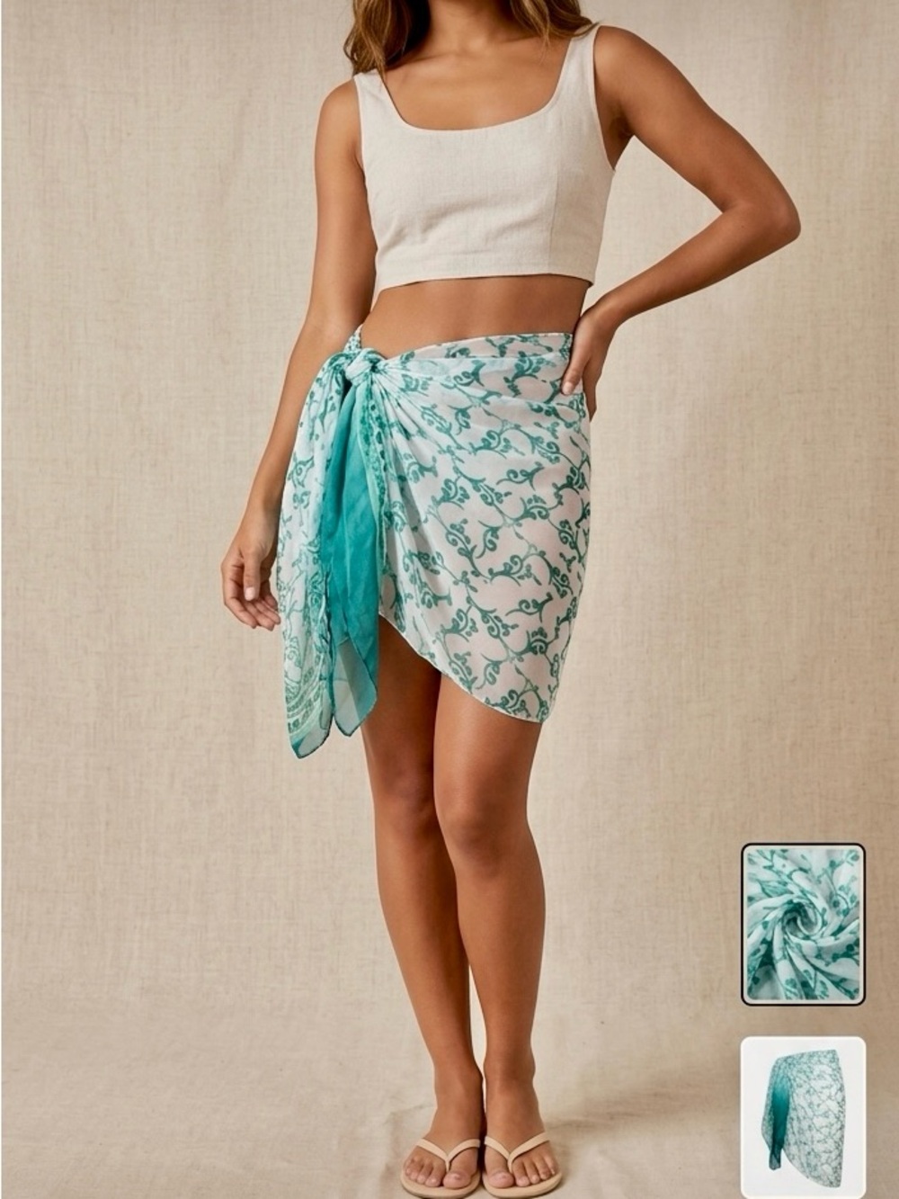 Tropical Sarong Beach Wrap - Picture 10 of 10